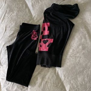 Juicy Couture jogger outfit in black velour